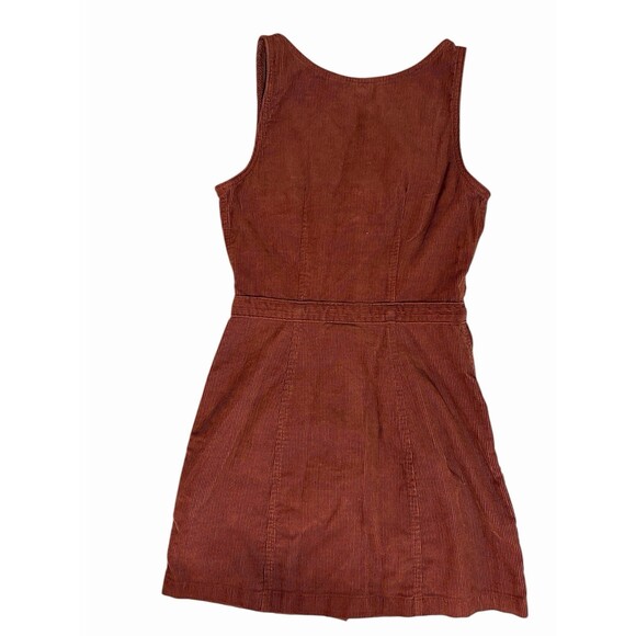 Levi’s XS Corduroy Button Front Mini Dress Brown Sleeveless Casual Vintage Style - Picture 4 of 12